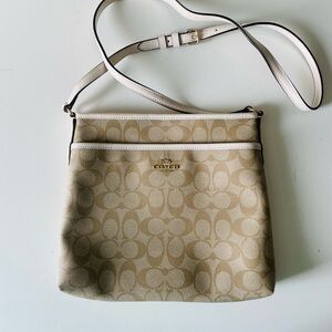 Coach Beige Signature Crossbody Bag